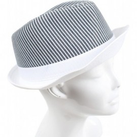 Fedoras 100% Cotton Fedora Hat- Spring/Summer British Style Unisex Trilby Fedora - White - C918DTHSIAG $11.30