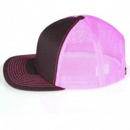 Baseball Caps Vintage Retro Style Plain Two Tone Trucker Hat Adjustable Snapback Baseball Cap - Black Pink - CI192CENI9T $11.66