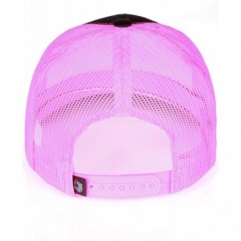 Baseball Caps Vintage Retro Style Plain Two Tone Trucker Hat Adjustable Snapback Baseball Cap - Black Pink - CI192CENI9T $11.66