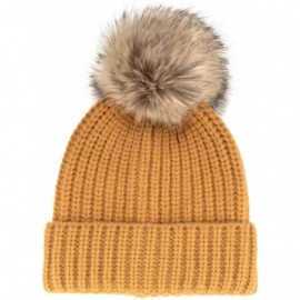 Skullies & Beanies Cozy Winter Christmas Theme Hat - 06 Mustard Yellow Beanie - CA193YLUDIQ $12.89