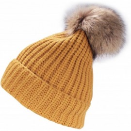 Skullies & Beanies Cozy Winter Christmas Theme Hat - 06 Mustard Yellow Beanie - CA193YLUDIQ $12.89