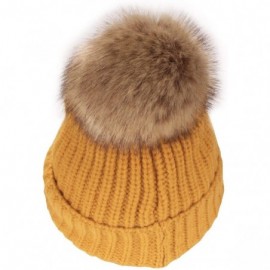 Skullies & Beanies Cozy Winter Christmas Theme Hat - 06 Mustard Yellow Beanie - CA193YLUDIQ $12.89