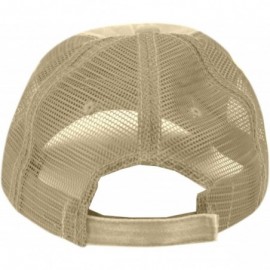 Baseball Caps Low Profile Unstructured HAT Twill Distressed MESH Trucker CAPS - Khaki - CY12NV8R8GC $9.67