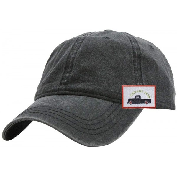 Baseball Caps Vintage Washed Dyed Cotton Twill Low Profile Adjustable Baseball Cap - Tp Charcoal Gray - CP12MYOKHD9 $13.71