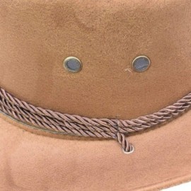 Cowboy Hats Mens Faux Felt Wide Brim Western Cowboy Hat Fedora Outdoor Party Hats - Brown - CD18OT0ANNN $14.43