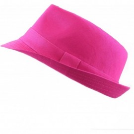 Fedoras 100% Cotton Paisley Lining Premium Quality Fedora Hat - Hot Pink - CG12CQSRM9H $15.27