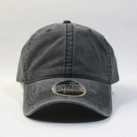 Baseball Caps Vintage Washed Dyed Cotton Twill Low Profile Adjustable Baseball Cap - Tp Charcoal Gray - CP12MYOKHD9 $13.71