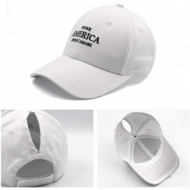 Baseball Caps Ponytail High Buns Ponycaps Baseball Adjustable - Maga White - CM18R3O8UUA $12.61