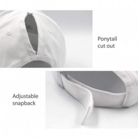 Baseball Caps Ponytail High Buns Ponycaps Baseball Adjustable - Maga White - CM18R3O8UUA $12.61