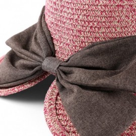 Sun Hats Womens Light Weight Bow Bucket Straw Sun Hat - Pink - CP182ARNAL8 $12.33