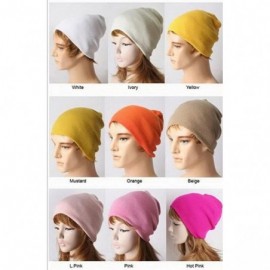 Fedoras Women Men Knit Slouch Beanie Hat Winter Snowflake Plain Cap Yellow - C511JXSHBZT $7.49