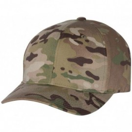 Baseball Caps Silver Wooly Combed Stretchable Fitted Cap Kappe Baseballcap Basecap - Multicam Green - CJ18HZUYQR5 $25.54