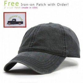 Baseball Caps Vintage Washed Dyed Cotton Twill Low Profile Adjustable Baseball Cap - Tp Charcoal Gray - CP12MYOKHD9 $13.71