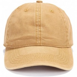 Baseball Caps Men Women Plain Cotton Adjustable Washed Twill Low Profile Baseball Cap Hat(A1008) - Yellow - CY18CRQU7ZH $12.02