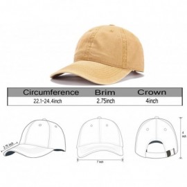 Baseball Caps Men Women Plain Cotton Adjustable Washed Twill Low Profile Baseball Cap Hat(A1008) - Yellow - CY18CRQU7ZH $12.02