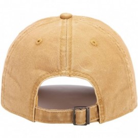 Baseball Caps Men Women Plain Cotton Adjustable Washed Twill Low Profile Baseball Cap Hat(A1008) - Yellow - CY18CRQU7ZH $12.02