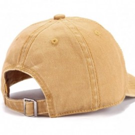 Baseball Caps Men Women Plain Cotton Adjustable Washed Twill Low Profile Baseball Cap Hat(A1008) - Yellow - CY18CRQU7ZH $12.02