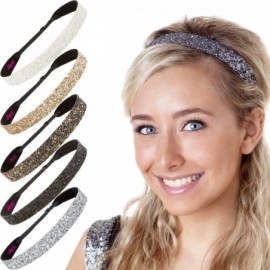 Headbands Women's Adjustable No Slip Cute Fashion Headbands Bling Glitter Hairband Packs - Neutral Wide Bling Glitter 6pk - C...