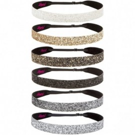 Headbands Women's Adjustable No Slip Cute Fashion Headbands Bling Glitter Hairband Packs - Neutral Wide Bling Glitter 6pk - C...