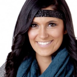 Headbands Women's Adjustable No Slip Cute Fashion Headbands Bling Glitter Hairband Packs - Neutral Wide Bling Glitter 6pk - C...
