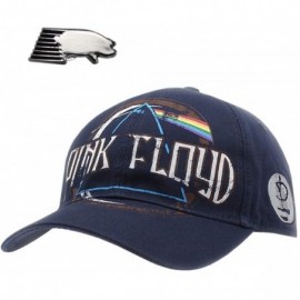 Baseball Caps Classic Rock and Roll Music Band Adjustable Baseball Cap with Iconic Lapel Pin - Navy Blue - CE18Q52HUCN $43.89