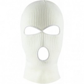 Balaclavas Knit Sew Acrylic Outdoor Full Face Cover Thermal Ski Mask One Size Fits Most - White - CI12LZKOV0F $11.41