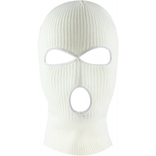 Balaclavas Knit Sew Acrylic Outdoor Full Face Cover Thermal Ski Mask One Size Fits Most - White - CI12LZKOV0F $11.41