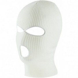 Balaclavas Knit Sew Acrylic Outdoor Full Face Cover Thermal Ski Mask One Size Fits Most - White - CI12LZKOV0F $11.41