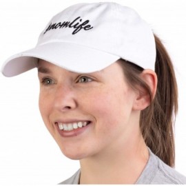 Baseball Caps Momlife - Ponytail Dad Hat Funny Cute Mom Life Mommy Mother Pony Tail Low Cap - White - CX18OAYNCKL $17.36