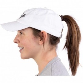 Baseball Caps Momlife - Ponytail Dad Hat Funny Cute Mom Life Mommy Mother Pony Tail Low Cap - White - CX18OAYNCKL $17.36