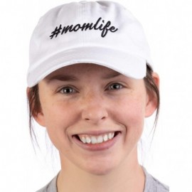 Baseball Caps Momlife - Ponytail Dad Hat Funny Cute Mom Life Mommy Mother Pony Tail Low Cap - White - CX18OAYNCKL $17.36