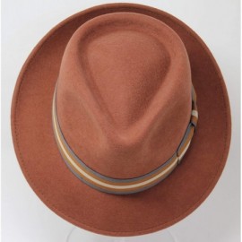 Fedoras Premium Doyle - Teardrop Fedora Hat - 100% Wool Felt - Crushable for Travel - Water Resistant - Unisex - Amber - CZ18...