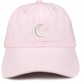 Baseball Caps Crescent Moon Embroidered Soft Low Profile Adjustable Cotton Cap - Light Pink - CX185HSGD8N $32.37