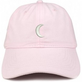 Baseball Caps Crescent Moon Embroidered Soft Low Profile Adjustable Cotton Cap - Light Pink - CX185HSGD8N $13.12