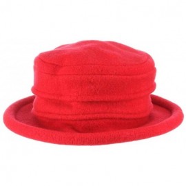 Bucket Hats Women's Packable Boiled Wool Cloche - Red - CS11583NCRJ $34.20