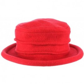 Bucket Hats Women's Packable Boiled Wool Cloche - Red - CS11583NCRJ $34.20