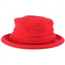 Bucket Hats Women's Packable Boiled Wool Cloche - Red - CS11583NCRJ $34.20