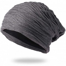 Skullies & Beanies Beanie Skull Slouchy Caps- Men Women Baggy Warm Winter Wool Knit Solid Outdoor Running Ski Hat - Grey - C9...