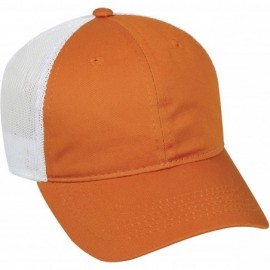 Baseball Caps Garment Washed Meshback Cap - Bt Orange/White - CK114XY4PYX $23.18
