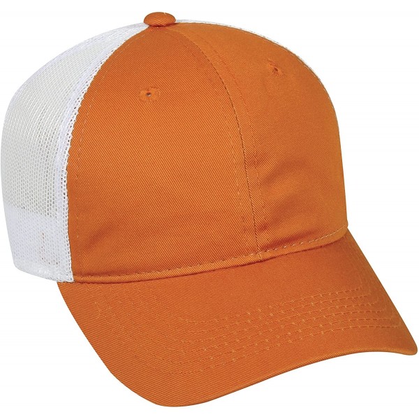 Baseball Caps Garment Washed Meshback Cap - Bt Orange/White - CK114XY4PYX $14.83