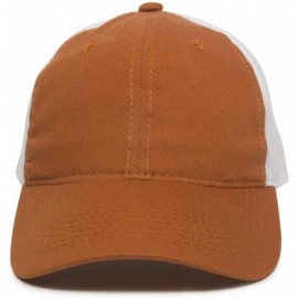 Baseball Caps Garment Washed Meshback Cap - Bt Orange/White - CK114XY4PYX $14.83