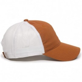 Baseball Caps Garment Washed Meshback Cap - Bt Orange/White - CK114XY4PYX $14.83