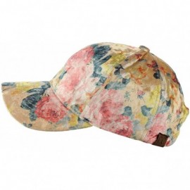 Baseball Caps Women's Soft Velvet Crushable Floral Pattern Adjustable Baseball Cap - Nude - CW18C75XWGA $15.01