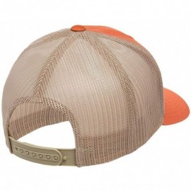 Baseball Caps Yupoong Retro Trucker Custom Hat - Rustic Orange/Khaki - C018HO5K24N $24.39