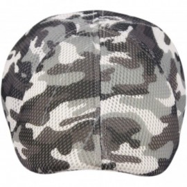Newsboy Caps Men's 6 Panel Linen Duckbill Ivy Hat - Camo Gray - C0196WI8OKI $11.32