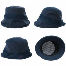 Bucket Hats Fishing Bucket Hat for Men Women Foldable UPF50+ Chin Strap - 99749_navy Blue - CV12D6RDFQV $9.21