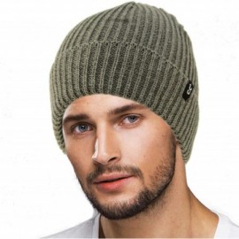 Skullies & Beanies Men's Winter Classic Soft Knit Stretchy Warm Beanie Skully Ski Hat Cap - Ribbed Lt. Melange Gray - CB18I8R...