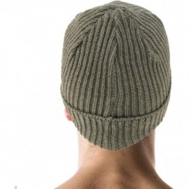 Skullies & Beanies Men's Winter Classic Soft Knit Stretchy Warm Beanie Skully Ski Hat Cap - Ribbed Lt. Melange Gray - CB18I8R...