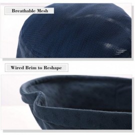 Bucket Hats Fishing Bucket Hat for Men Women Foldable UPF50+ Chin Strap - 99749_navy Blue - CV12D6RDFQV $9.21