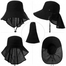 Sun Hats Womens Packable SPU 50 Summer Sun Bucket Ponytail Hat Outdoor Beach Hiking Chin Strap Floppy Safari 55-59CM - CV18SU...